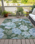LOOMLAN Rugs Maroque Blue Washable Indoor-Outdoor Rug