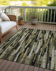 LOOMLAN Rugs Marrah Brown Washable Indoor-Outdoor Rug