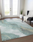 Marvelle Teal Washable Indoor - Outdoor Rug - LOOMLAN - LOOMLAN Rugs - Outdoor Rugs