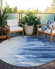 LOOMLAN Rugs Meleya Blue Washable Indoor-Outdoor Rug