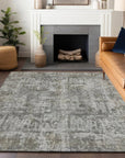 LOOMLAN Rugs Mezzara Gray Washable Indoor-Outdoor Rug
