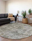 LOOMLAN Rugs Mezzara Gray Washable Indoor-Outdoor Rug
