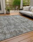 LOOMLAN Rugs Mezzara Gray Washable Indoor-Outdoor Rug