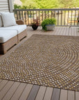 LOOMLAN Rugs Mirelia Brown Washable Indoor-Outdoor Rug