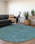LOOMLAN Rugs Mirelia Teal Washable Indoor-Outdoor Rug