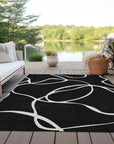 LOOMLAN Rugs Mirelle Black Washable Indoor-Outdoor Rug
