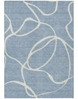 LOOMLAN Rugs Mirelle Blue Washable Indoor-Outdoor Rug