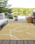LOOMLAN Rugs Mirelle Gold Washable Indoor-Outdoor Rug