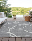 LOOMLAN Rugs Mirelle Gray Washable Indoor-Outdoor Rug