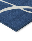 LOOMLAN Rugs Mirelle Navy Washable Indoor-Outdoor Rug