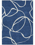LOOMLAN Rugs Mirelle Navy Washable Indoor-Outdoor Rug
