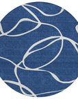 LOOMLAN Rugs Mirelle Navy Washable Indoor-Outdoor Rug
