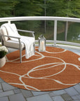 LOOMLAN Rugs Mirelle Orange Washable Indoor-Outdoor Rug