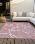 LOOMLAN Rugs Mirelle Pink Washable Indoor-Outdoor Rug