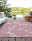 LOOMLAN Rugs Mirelle Pink Washable Indoor-Outdoor Rug
