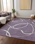 LOOMLAN Rugs Mirelle Purple Washable Indoor-Outdoor Rug
