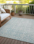 LOOMLAN Rugs Monavia Teal Washable Indoor-Outdoor Rug