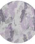 LOOMLAN Rugs Motyfa Purple Washable Indoor-Outdoor Rug