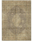 LOOMLAN Rugs Naraxa Brown Washable Indoor-Outdoor Rug
