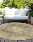 LOOMLAN Rugs Naraxa Brown Washable Indoor-Outdoor Rug