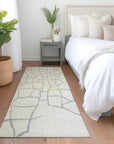 LOOMLAN Rugs Nazira Ivory Washable Indoor-Outdoor Rug