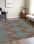 LOOMLAN Rugs Norelia Brown Washable Indoor-Outdoor Rug