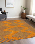 LOOMLAN Rugs Norelia Orange Washable Indoor-Outdoor Rug