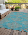 LOOMLAN Rugs Norelia Teal Washable Indoor-Outdoor Rug