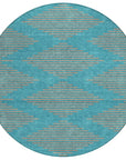 LOOMLAN Rugs Norelia Teal Washable Indoor-Outdoor Rug