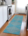 LOOMLAN Rugs Norelia Teal Washable Indoor-Outdoor Rug