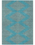 LOOMLAN Rugs Norelia Teal Washable Indoor-Outdoor Rug