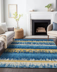LOOMLAN Rugs Nyelle Navy Washable Indoor-Outdoor Rug