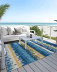 LOOMLAN Rugs Nyelle Navy Washable Indoor-Outdoor Rug
