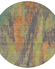 LOOMLAN Rugs Onyxelle Orange Washable Indoor-Outdoor Rug