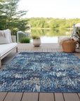LOOMLAN Rugs Onyxia Blue Washable Indoor-Outdoor Rug