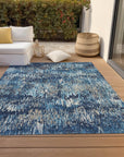 LOOMLAN Rugs Onyxia Blue Washable Indoor-Outdoor Rug