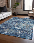 LOOMLAN Rugs Onyxia Blue Washable Indoor-Outdoor Rug