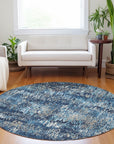 LOOMLAN Rugs Onyxia Blue Washable Indoor-Outdoor Rug