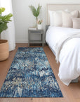 LOOMLAN Rugs Onyxia Blue Washable Indoor-Outdoor Rug
