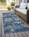 LOOMLAN Rugs Onyxia Blue Washable Indoor-Outdoor Rug