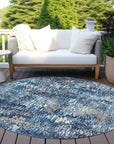 LOOMLAN Rugs Onyxia Blue Washable Indoor-Outdoor Rug