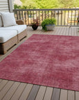 LOOMLAN Rugs Orlena Red Washable Indoor-Outdoor Rug