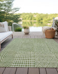LOOMLAN Rugs Owen Green Washable Indoor-Outdoor Rug