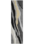 LOOMLAN Rugs Petala Black Washable Indoor-Outdoor Rug
