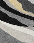 LOOMLAN Rugs Petala Black Washable Indoor-Outdoor Rug
