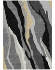 LOOMLAN Rugs Petala Black Washable Indoor-Outdoor Rug