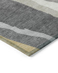 LOOMLAN Rugs Petala Black Washable Indoor-Outdoor Rug