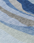 LOOMLAN Rugs Petala Blue Washable Indoor-Outdoor Rug