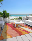 LOOMLAN Rugs Petala Pink Washable Indoor-Outdoor Rug