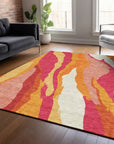 LOOMLAN Rugs Petala Pink Washable Indoor-Outdoor Rug